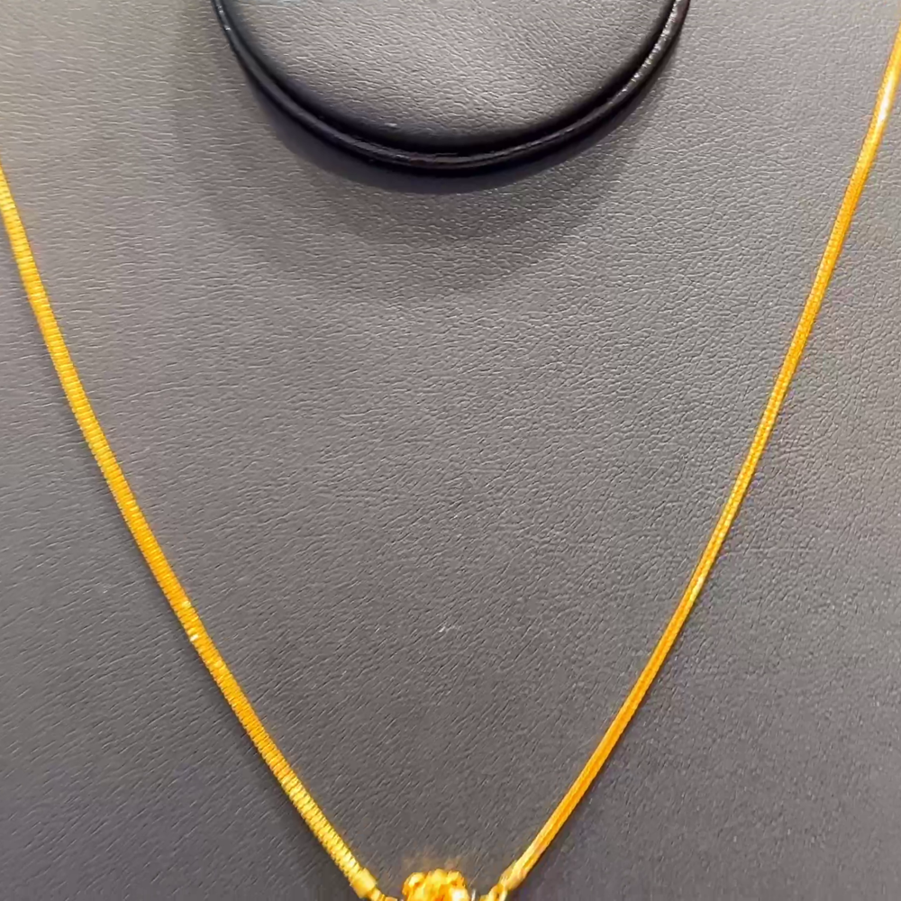 SOUTH INDIA 6.401gms SHORT BLACK BEADS 22K Yellow Gold