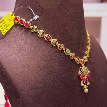 SwarnaKanchi 10.966gms NECKLACE 22K Yellow Gold