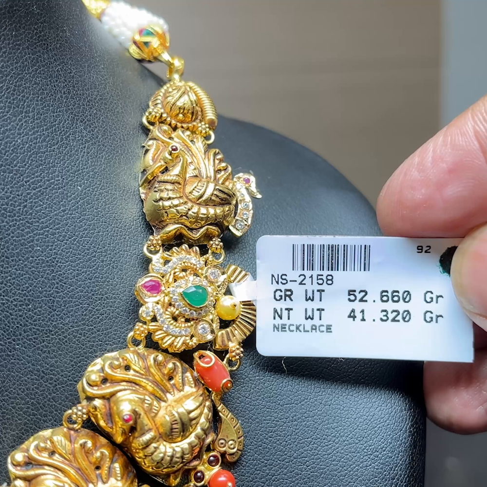 Chennai Shopping Mall 41.32gms NECKLACE 22K Antique