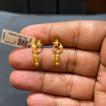 SOUTH INDIA 4.229gms EARRINGS 22K Yellow Gold