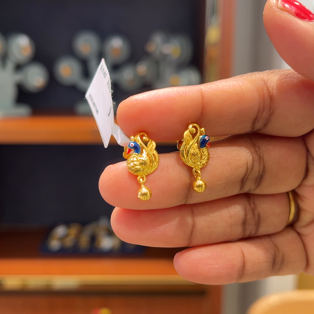 Anu Jewellers 3.407gms EARRINGS 22K Yellow Gold