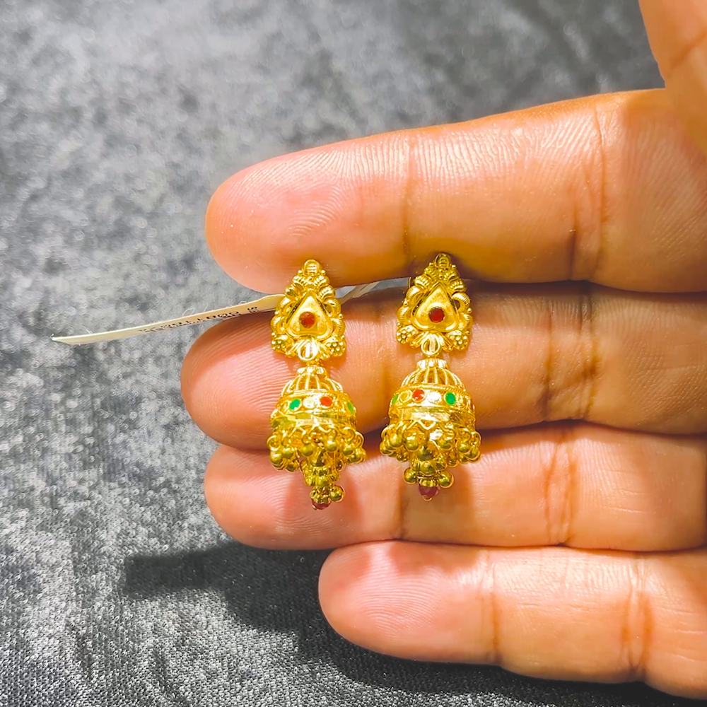 CMR 7.403gms EARRINGS 22K Yellow Gold