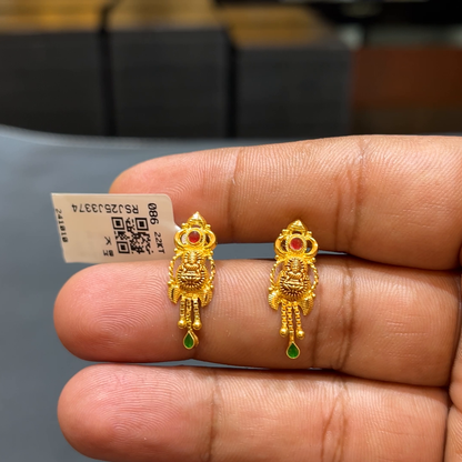 SOUTH INDIA 2.485gms EARRINGS 22K Yellow Gold