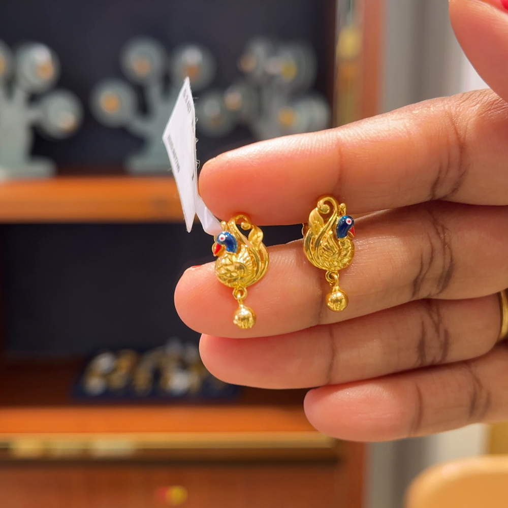 Anu Jewellers 3.407gms EARRINGS 22K Yellow Gold