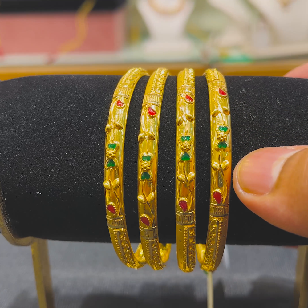 Anu Jewellers 25.132gms BANGLES 22K Yellow Gold