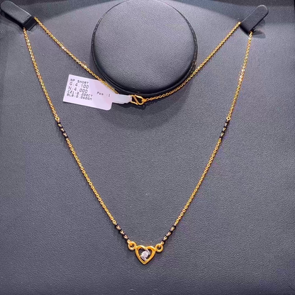 SOUTH INDIA 4gms SHORT BLACK BEADS 22K Yellow Gold