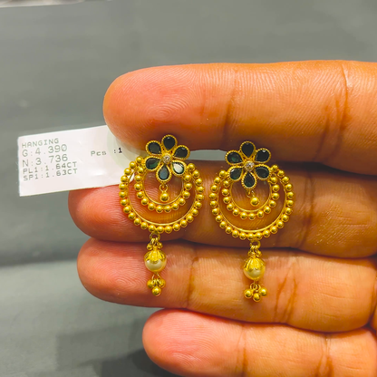 SOUTH INDIA 3.736gms EARRINGS 22K Yellow Gold