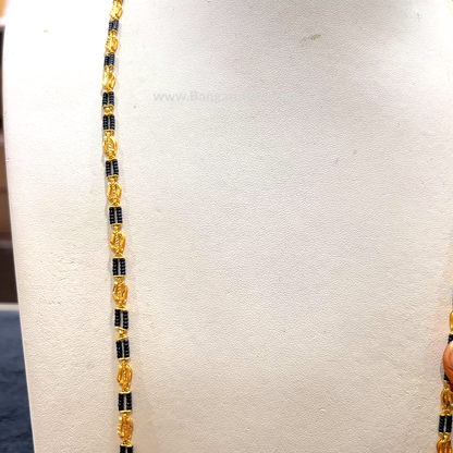 CHANDANA Brothers 14.5gms Long Black Beads 22K Yellow Gold