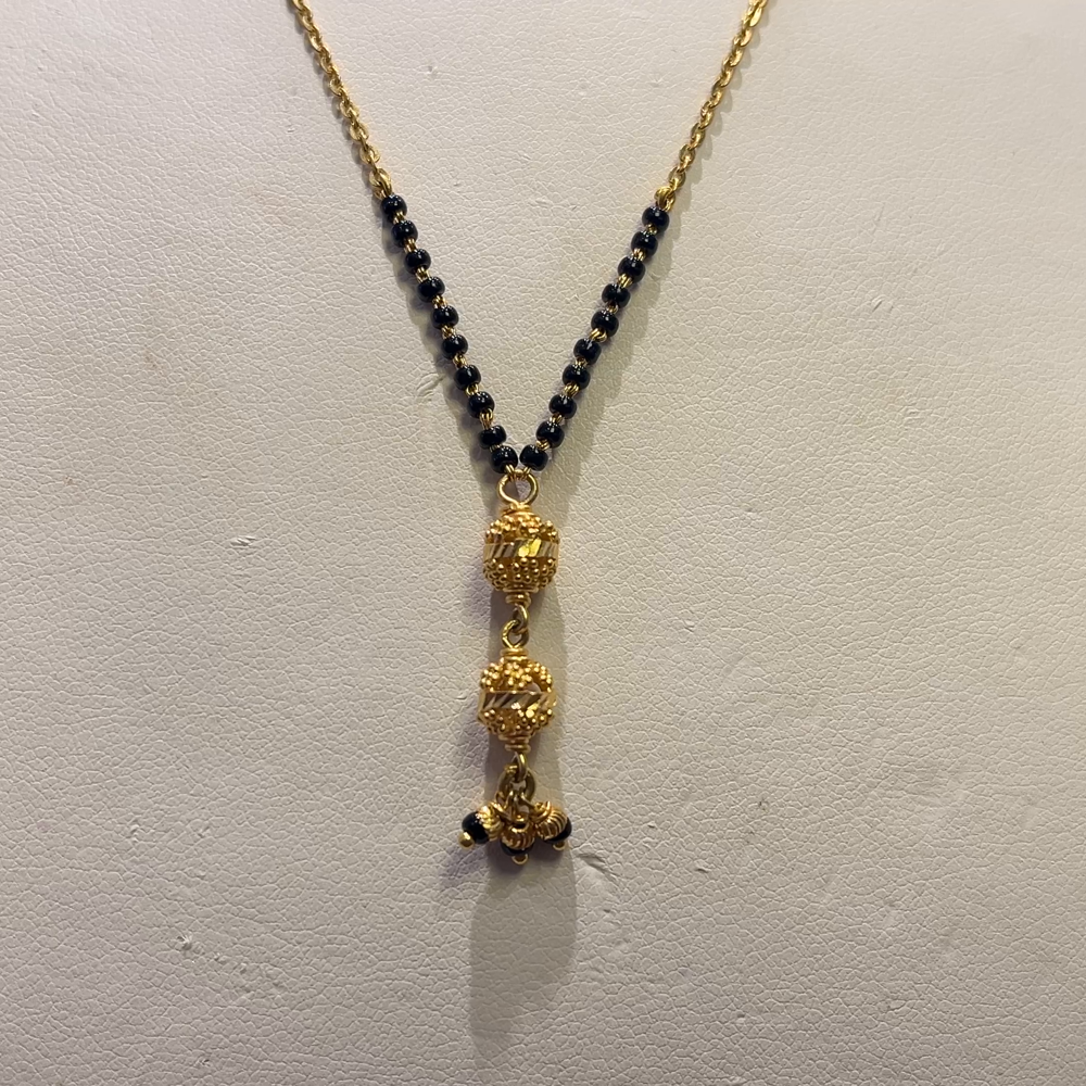 Anu Jewellers 6.36gms SHORT BLACK BEADS 22K Yellow Gold