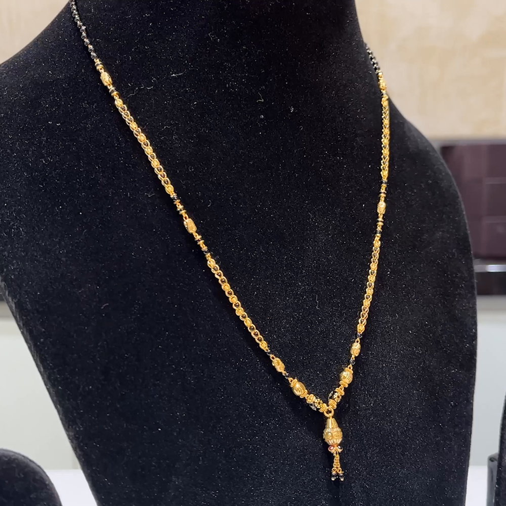 MUKUNDA JEWELLERS 9.9gms SHORT BLACK BEADS 22K Yellow Gold