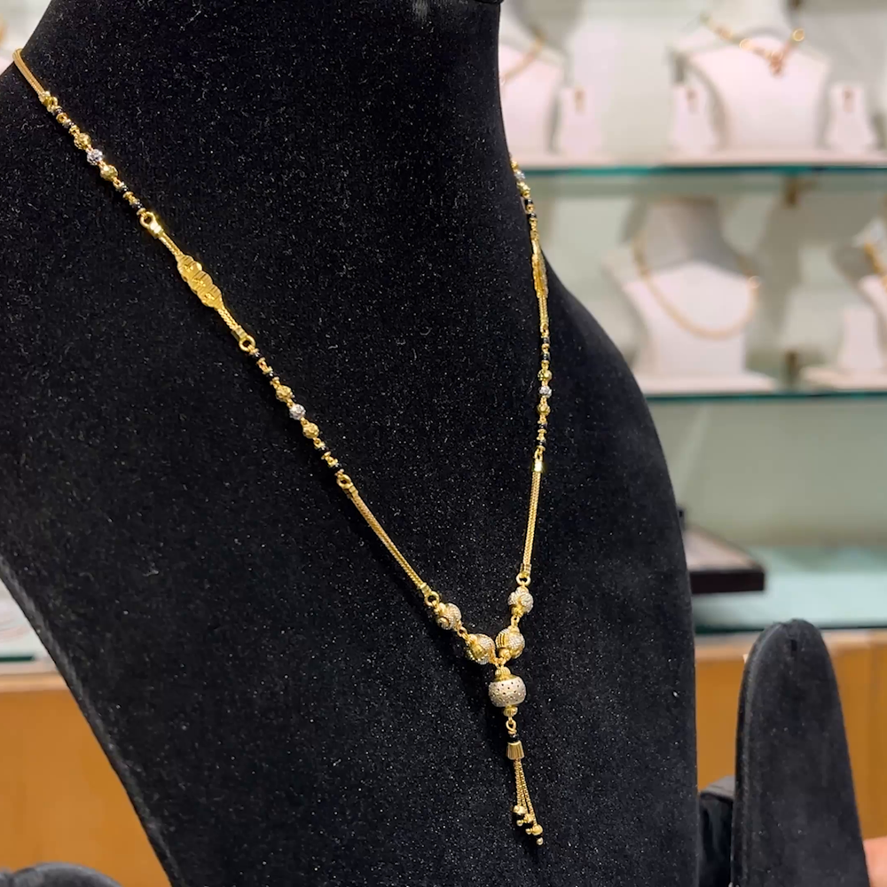 Anu Jewellers 11.802gms SHORT BLACK BEADS 22K Yellow Gold