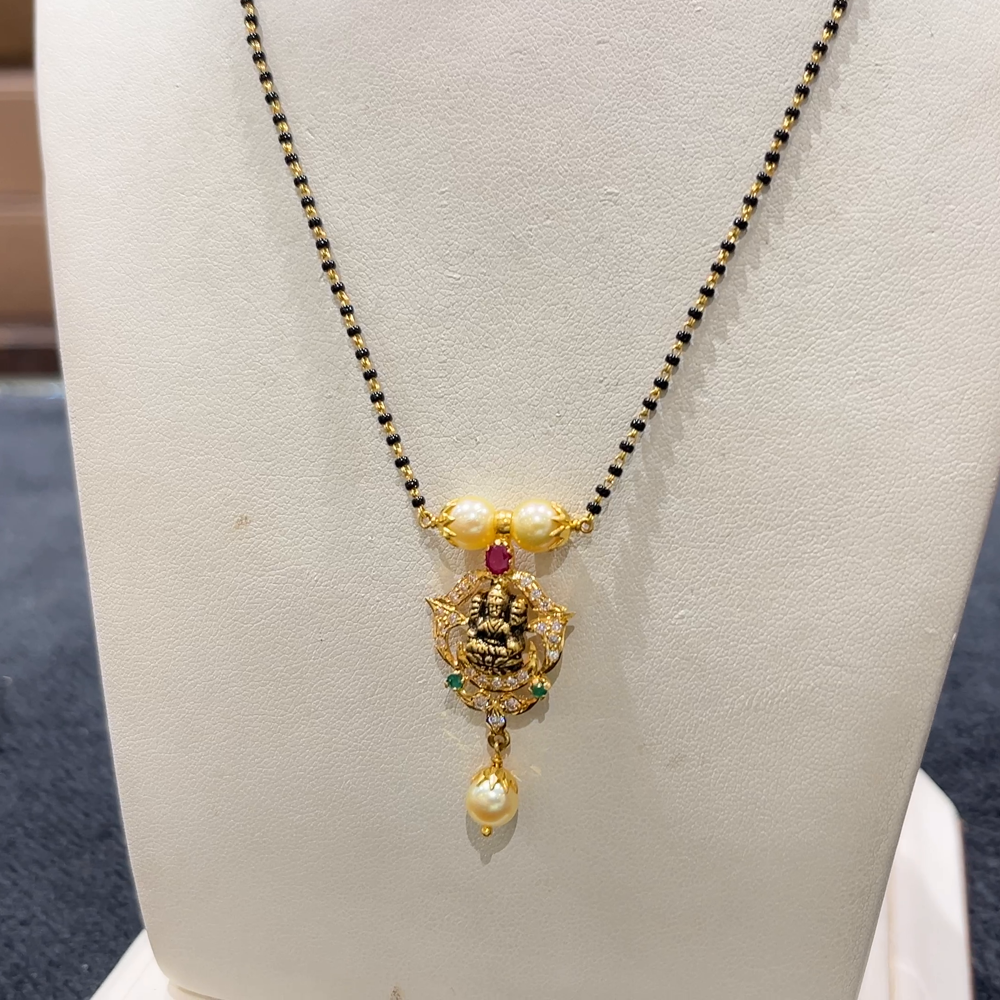 CHANDANA Brothers 4.64gms SHORT BLACK BEADS 22K Yellow Gold