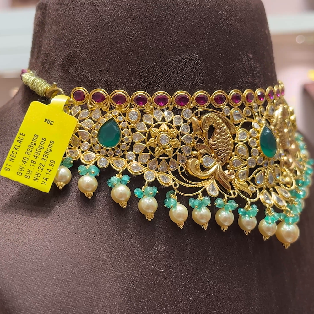 SwarnaKanchi 22.333gms CHOKER 22K Yellow Gold