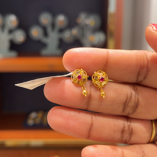 Anu Jewellers 1.408gms EARRINGS 22K Yellow Gold