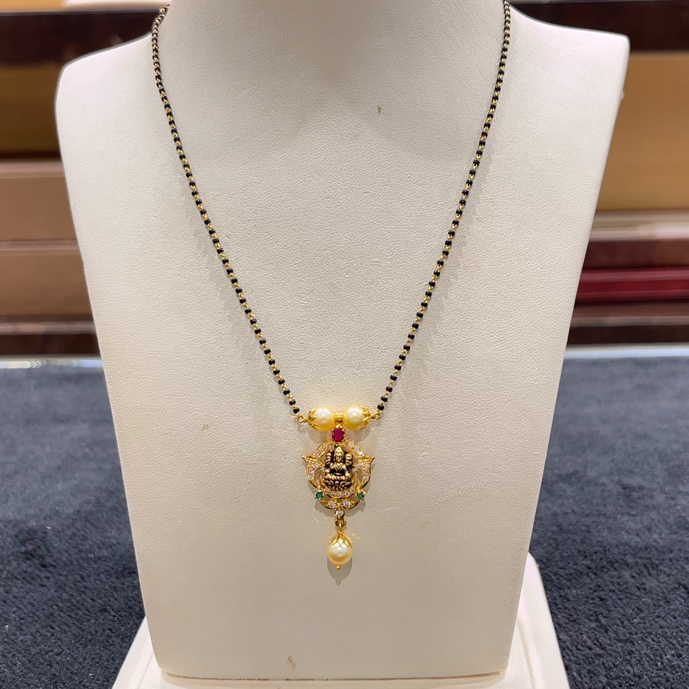 CHANDANA Brothers 4.64gms SHORT BLACK BEADS 22K Yellow Gold