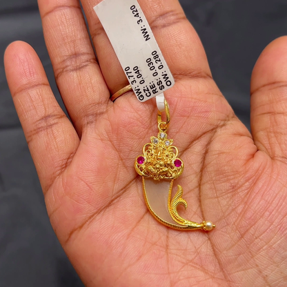 Anu Jewellers 3.42gms Pendent 22K Yellow Gold