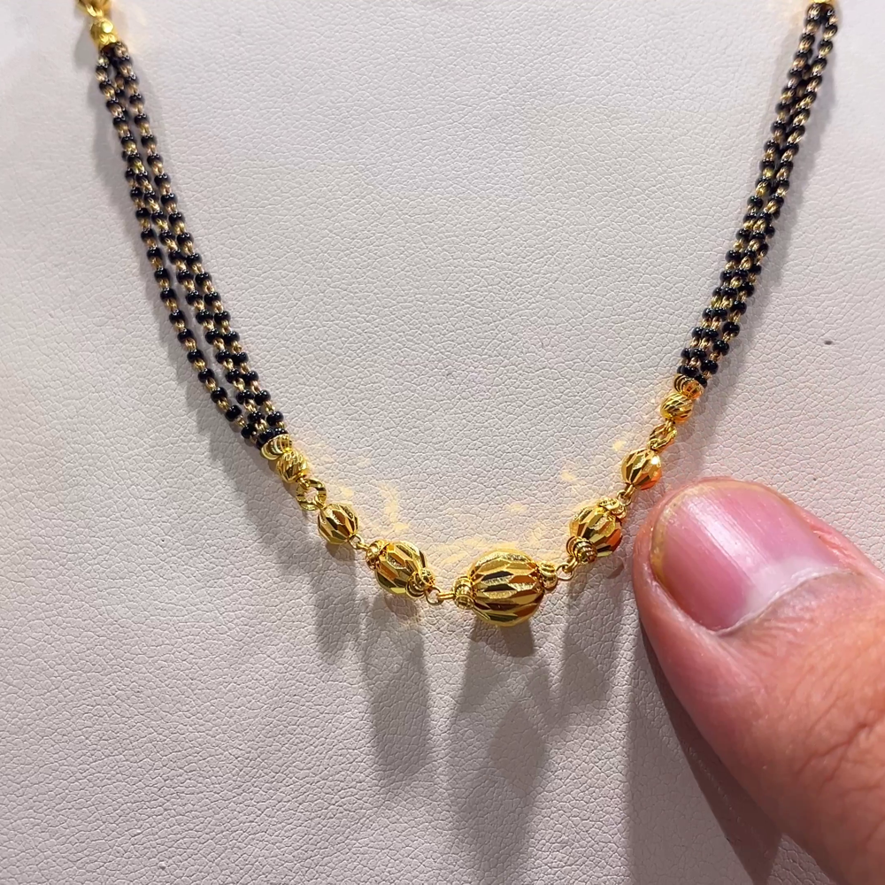 CHANDANA Brothers 6.79gms SHORT BLACK BEADS 22K Yellow Gold