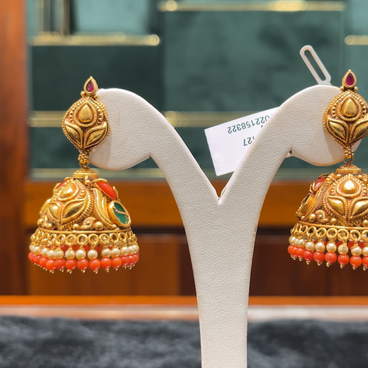 Chennai Shopping Mall 16.127gms EARRINGS 22K Antique