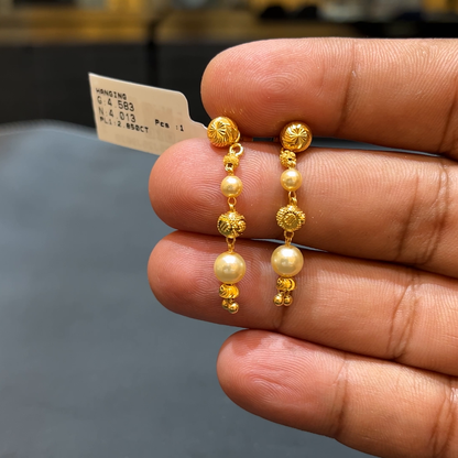 SOUTH INDIA 4.013gms EARRINGS 22K Yellow Gold