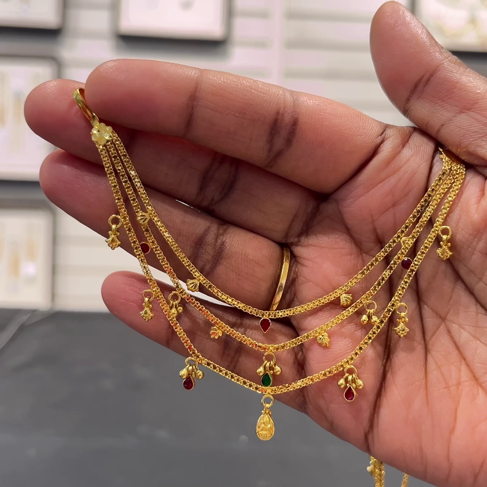 SOUTH INDIA 11.885gms Chempasaralu 22K Yellow Gold