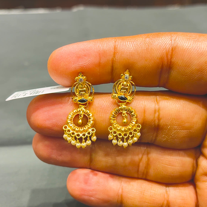 SOUTH INDIA 3.149gms EARRINGS 22K Yellow Gold