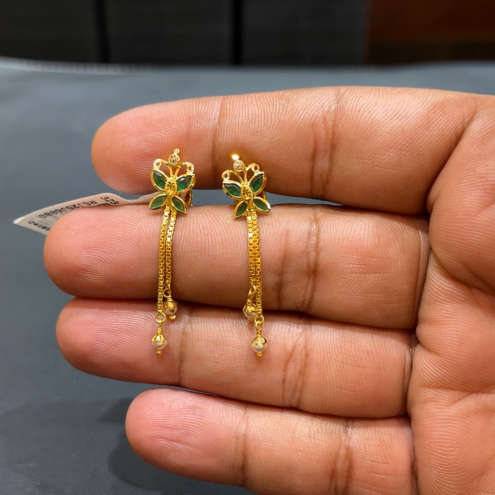 SOUTH INDIA 2.953gms EARRINGS 22K Yellow Gold