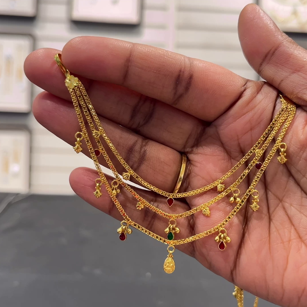 SOUTH INDIA 11.885gms Chempasaralu 22K Yellow Gold