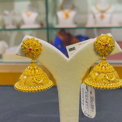 Anu Jewellers 24.28gms EARRINGS 22K Yellow Gold