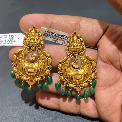 SOUTH INDIA 11.79gms EARRINGS 22K Yellow Gold