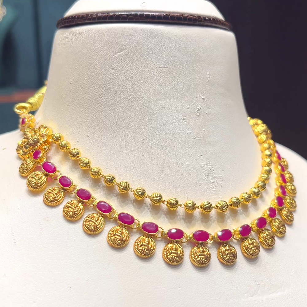 Grt Gold Necklace Designs CMR NECKLACE 22K Yellow Gold – BangaruRani