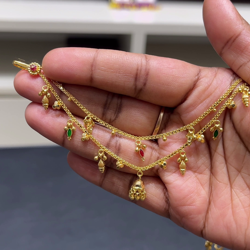 RS BROTHERS 12.167gms Chempasaralu 22K Yellow Gold