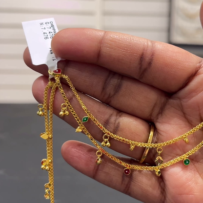 SOUTH INDIA 7.476gms Chempasaralu 22K Yellow Gold