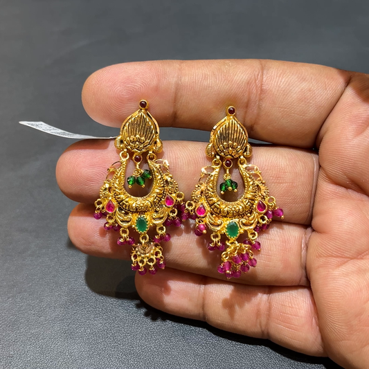 SOUTH INDIA 11.128gms EARRINGS 22K Yellow Gold