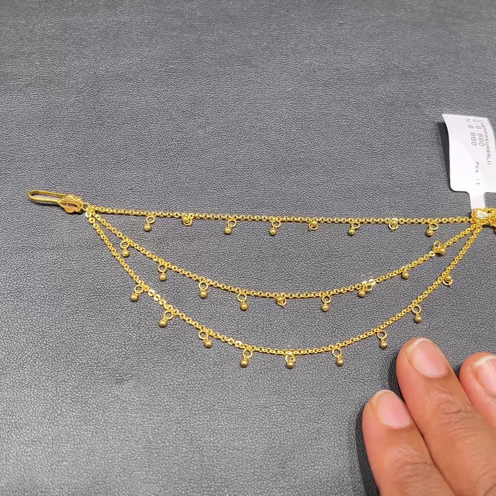 RS BROTHERS 8.88gms Chempasaralu 22K Yellow Gold