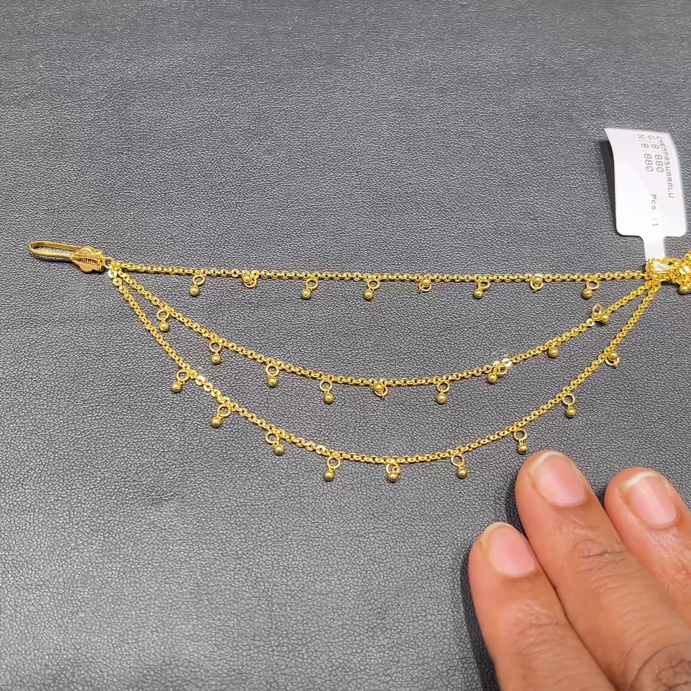 RS BROTHERS 8.88gms Chempasaralu 22K Yellow Gold