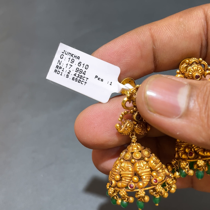 SOUTH INDIA 17.994gms EARRINGS 22K Yellow Gold