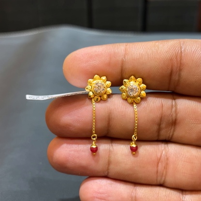 SOUTH INDIA 2.968gms EARRINGS 22K Yellow Gold