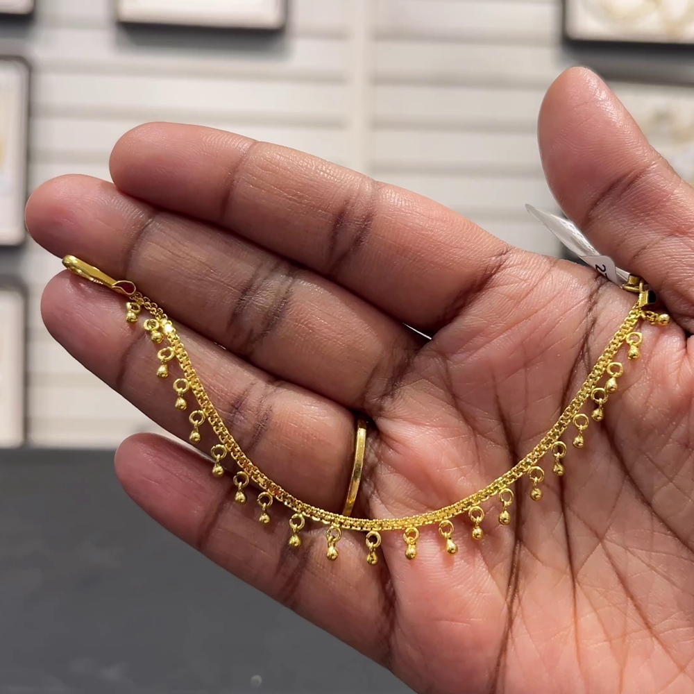 SOUTH INDIA 6.73gms Chempasaralu 22K Yellow Gold