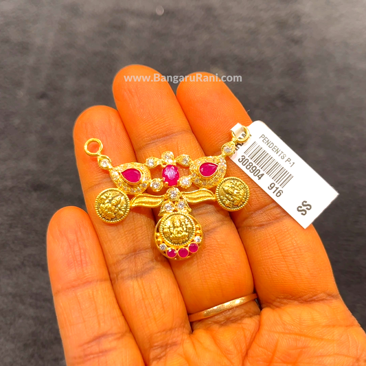 CHANDANA Brothers 4.44gms Pendent 22K Yellow Gold
