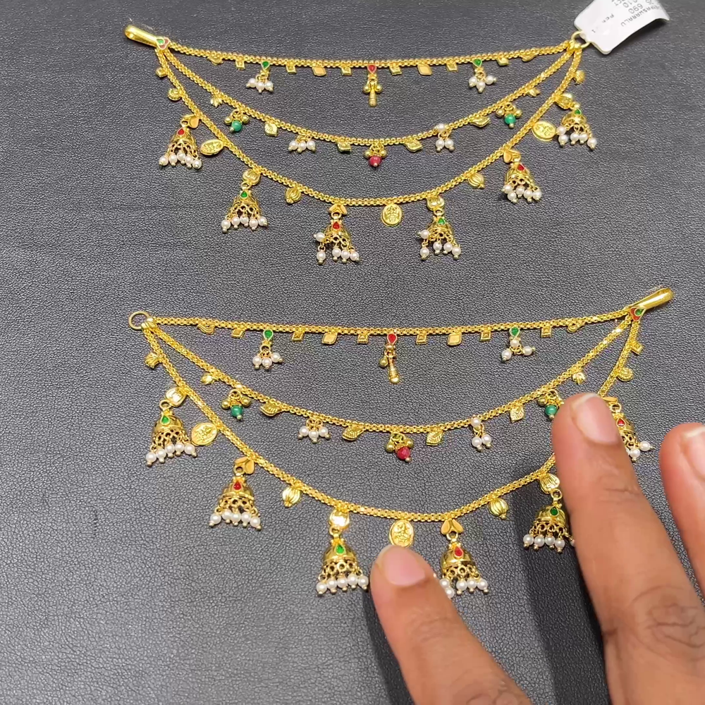 RS BROTHERS 25.01gms Chempasaralu 22K Yellow Gold