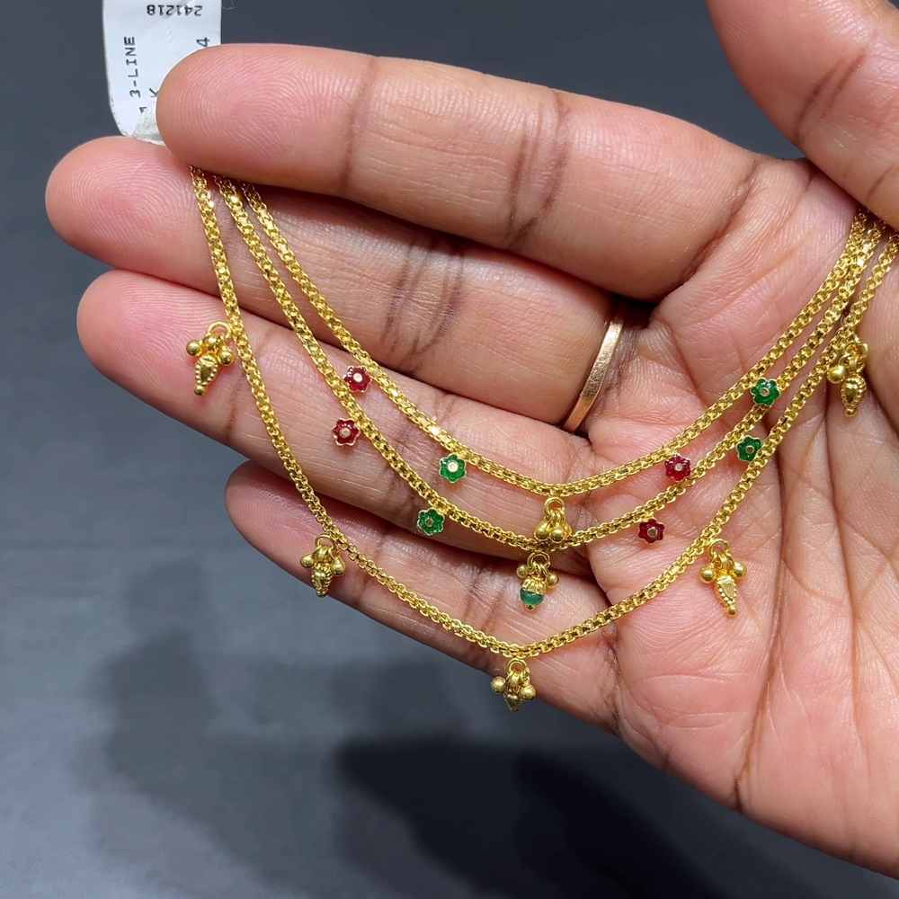 RS BROTHERS 11.911gms Chempasaralu 22K Yellow Gold