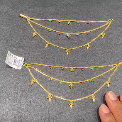 RS BROTHERS 11.911gms Chempasaralu 22K Yellow Gold