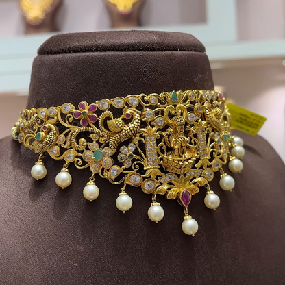 SwarnaKanchi 51.648gms CHOKER 22K Yellow Gold