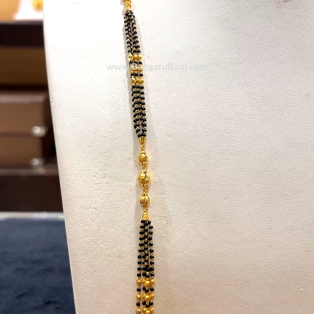 CHANDANA Brothers 18.14gms Long Black Beads 22K Yellow Gold