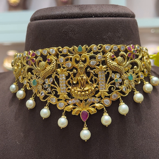 SwarnaKanchi 51.648gms CHOKER 22K Yellow Gold