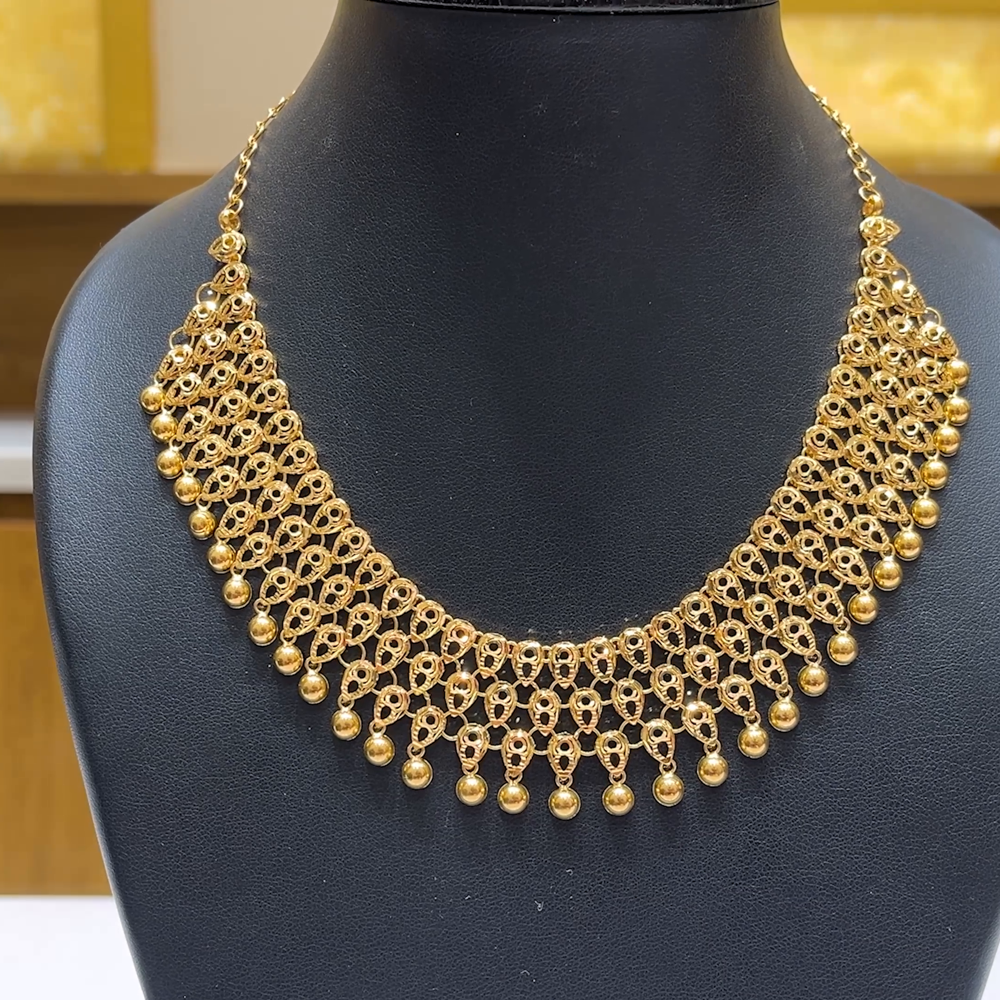 MUKUNDA JEWELLERS 35.8gms NECKLACE 22K Nakshi