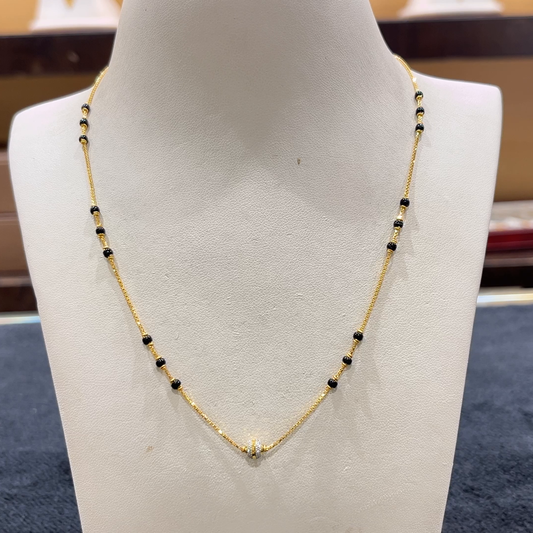 CHANDANA Brothers 4.55gms SHORT BLACK BEADS 22K Yellow Gold