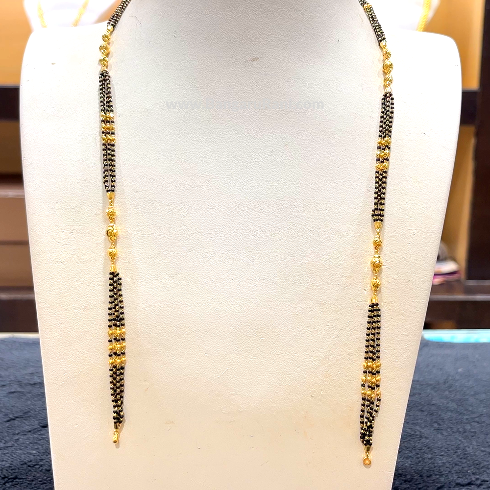 CHANDANA Brothers 18.14gms Long Black Beads 22K Yellow Gold