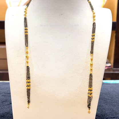 CHANDANA Brothers 18.14gms Long Black Beads 22K Yellow Gold
