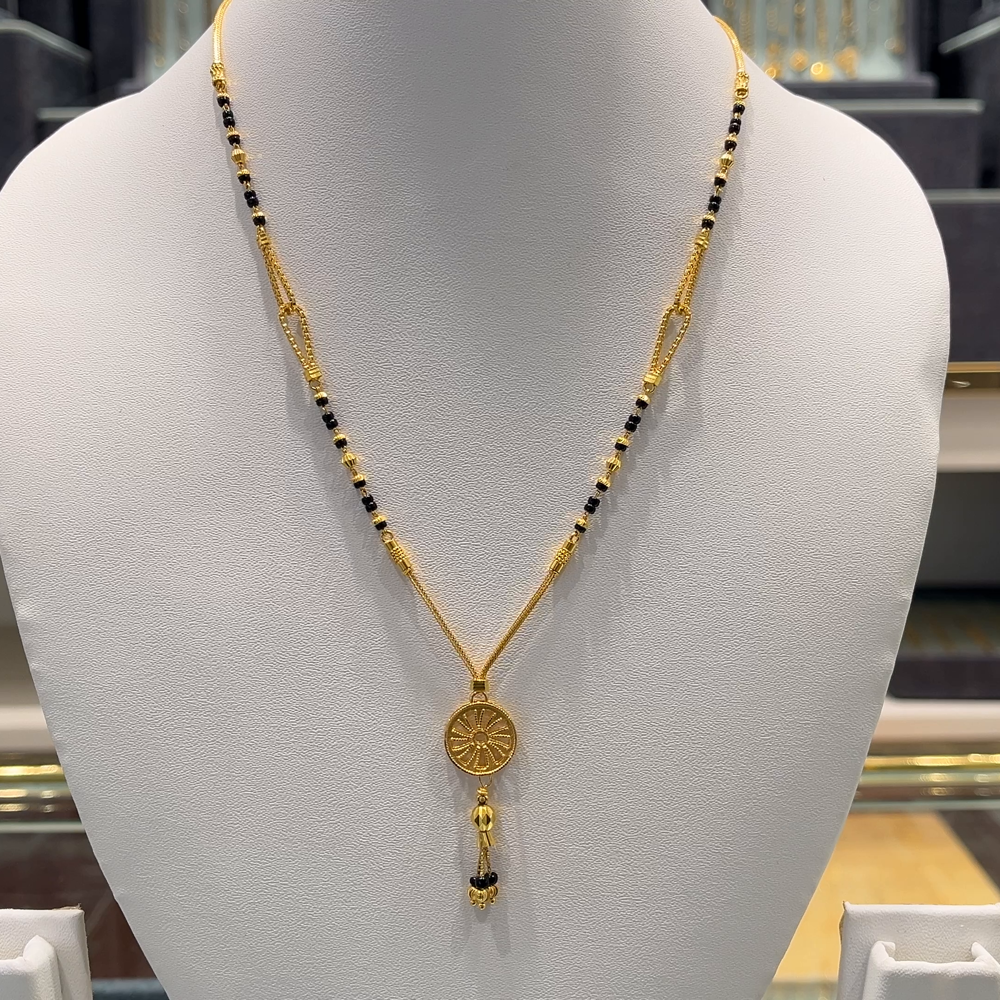Anu Jewellers 11.465gms SHORT BLACK BEADS 22K Yellow Gold